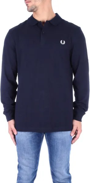 Рубашка-поло Long Sleeve Plain Fred Perry Shirt Fred Perry, темно-синий