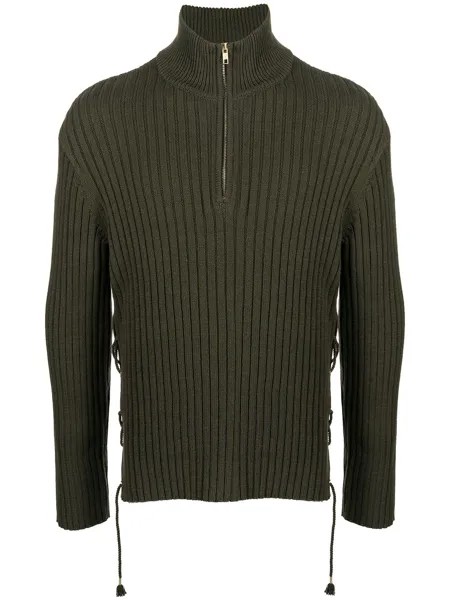 Dion Lee джемпер в рубчик со шнуровкой
