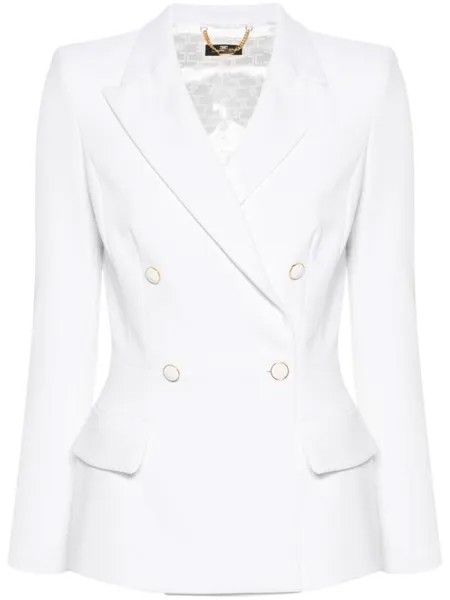 Elisabetta Franchi двубортный креповый пиджак, белый