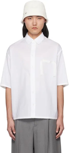Рубашка Le Raphia 'La chemise Cabri' белого цвета Jacquemus