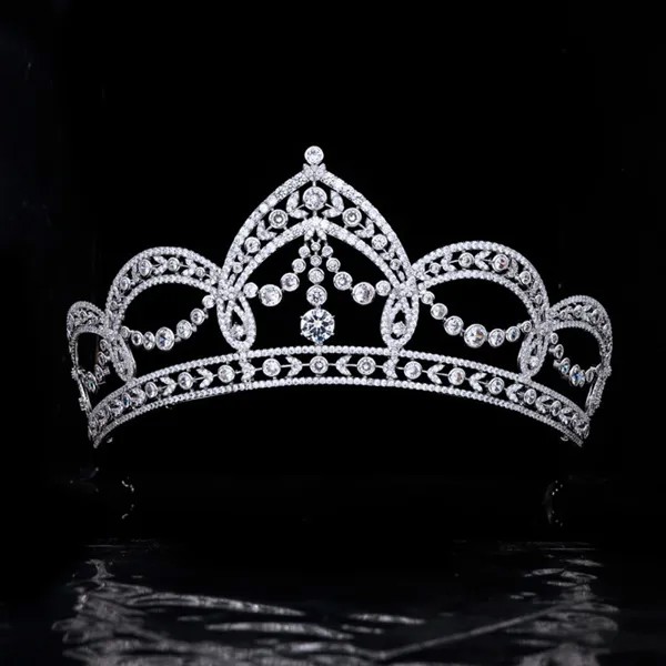 Женская диадема с фианитами, свадебная диадема с фианитом, 3 А