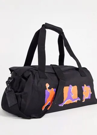 Черная спортивная сумка объемом 27,5 литра с принтом ASOS DESIGN-Черный цвет