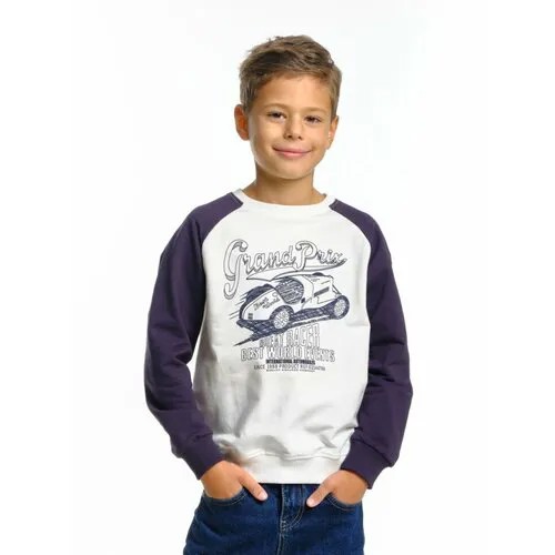 Свитшот Mini Maxi, размер 122, белый, серый