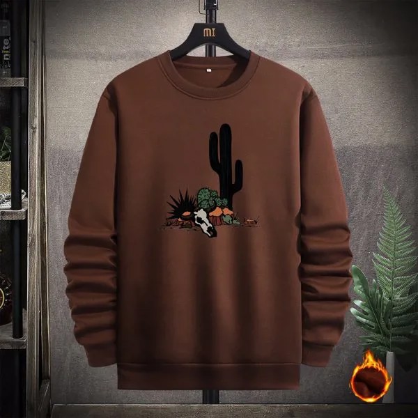 Для мужчины Термальный пуловер с принтом кактуса