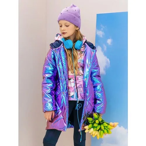 Пальто Les Trois Vallees, демисезонное, размер 158, фиолетовый