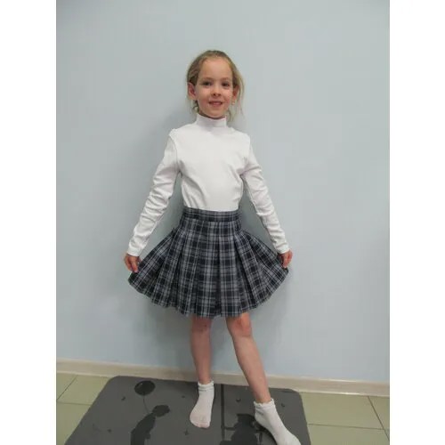 Школьная юбка Классики, размер 42+5, синий, голубой