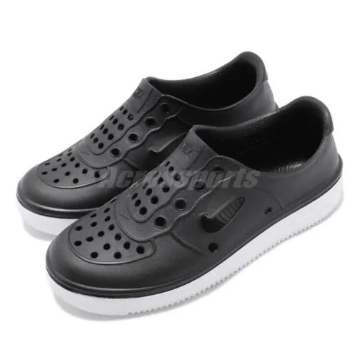 Черные белые детские дошкольные сандалии без шнуровки Nike Foam Force 1 PS AT5243-001