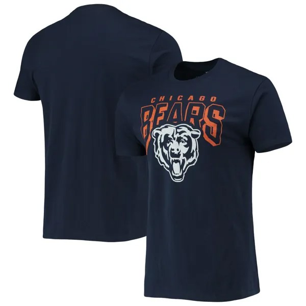 Мужская темно-синяя футболка с ярким логотипом Chicago Bears Junk Food