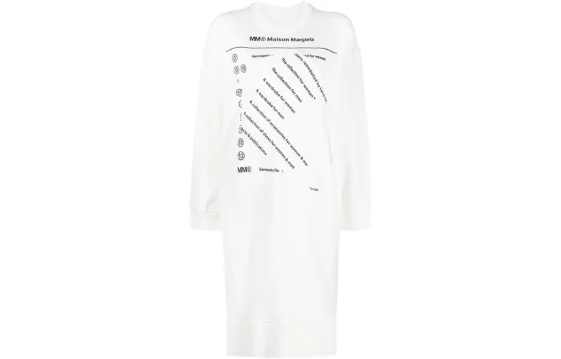 Платье с длинными рукавами женское белое Mm6 Maison Margiela