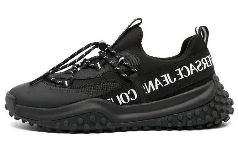 Кроссовки VERSACE JEANS Couture Logo-print Lace-up Sneakers, черный