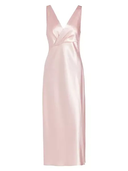 Атласное коктейльное платье с V-образным вырезом Jason Wu Collection, цвет rosewater