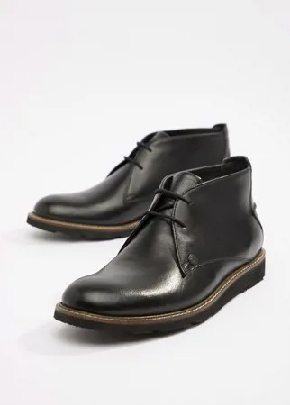 Черные кожаные ботинки со шнуровкой Original Penguin-Черный