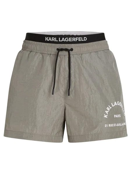 Плавки Karl Lagerfeld Rue St-Guillaume Double Waistband, серебристо-серый