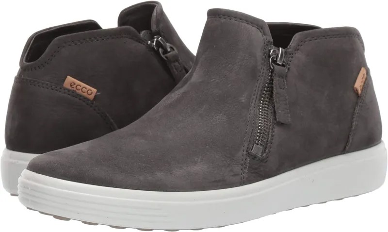 Кроссовки Soft 7 Low Cut Zip Bootie ECCO, цвет Dark Shadow
