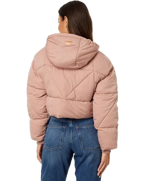 Пуховик Avec Les Filles Water-Resistant Knit Cropped Puffer, цвет Clay