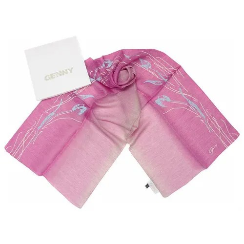 Тонкий розовый шарф с цветами Genny 820337