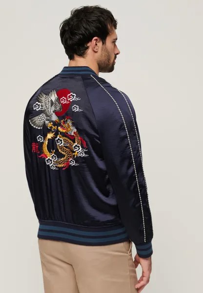 Куртка-бомбер SUKAJAN EMBROIDERED Superdry, цвет darkest navy
