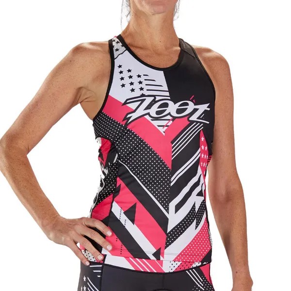 Женская майка с коротким рукавом для триатлона в стиле Racerback команды ZOOT, цвет schwarz