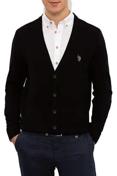 Кардиган мужской U.S. POLO Assn. G081SZ0TH0TBH01-BSK20 черный S