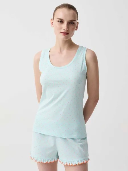 Пижамные шорты в горошек с оборками Ovs, цвет aquamarine blue