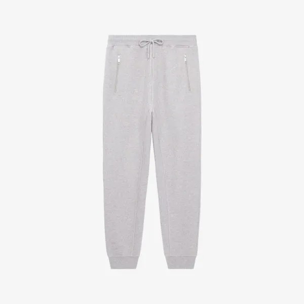 Хлопковые спортивные брюки с эластичной талией и карманами на молнии The Kooples, цвет gris clair