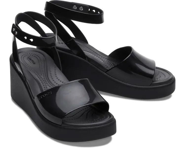 Туфли Crocs Brooklyn Ankle Strap Wedge, черный