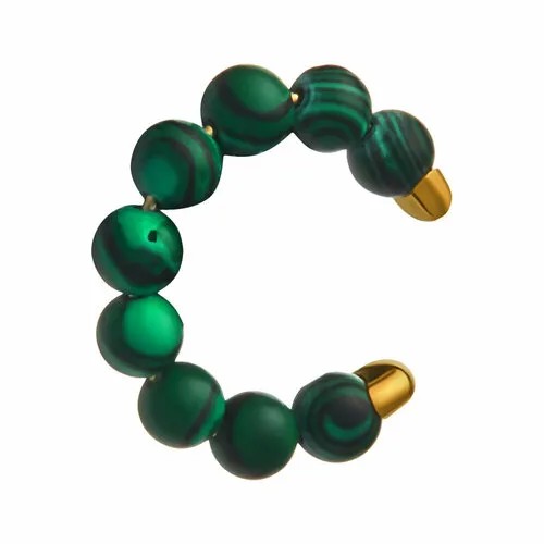 Серьги ELEMENT47, серебро, 925 проба, малахит