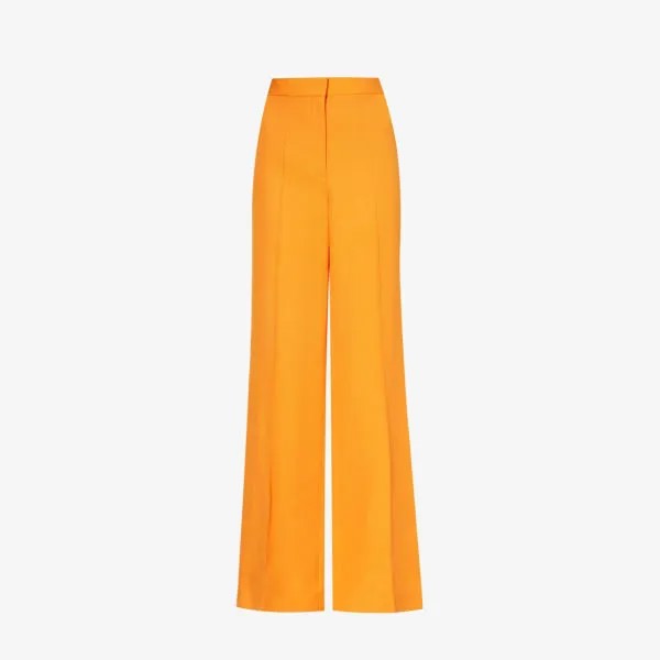 Расклешенные брюки с высокой посадкой и структурированным поясом из тканого материала Stella Mccartney, оранжевый