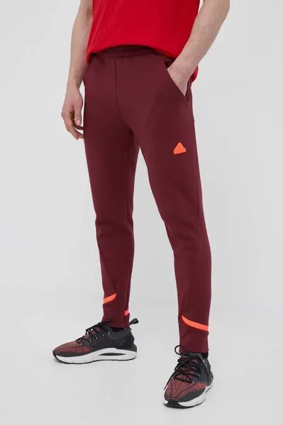 Спортивные штаны адидас adidas, бордовый