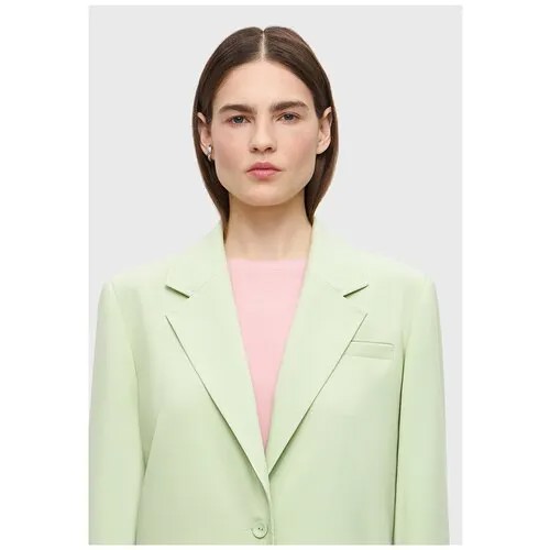 Пиджак STUDIO 29, удлиненный, силуэт прямой, размер XXS - (40), зеленый