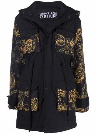 Versace Jeans Couture парка с капюшоном и принтом