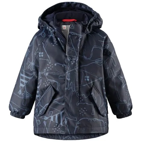 Куртка Reima зимняя, светоотражающие элементы, мембрана, водонепроницаемость, капюшон, карманы, подкладка, размер 98, оранжевый