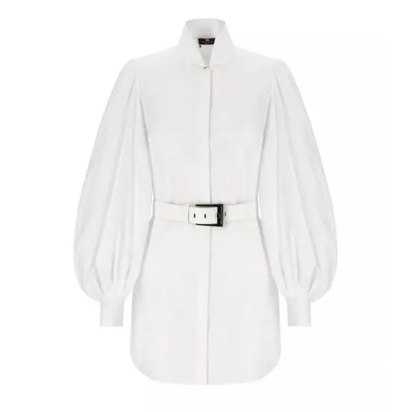 Платье shirt dress with belt Elisabetta Franchi, белый