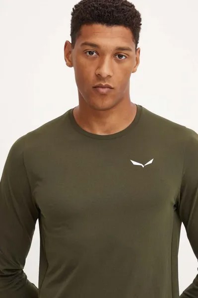 Спортивный лонгслив Pedroc Dry Salewa, зеленый