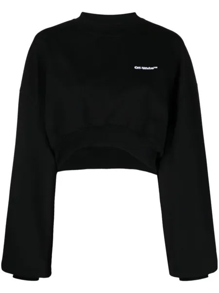 Укороченный джемпер с логотипом Off-White, черный