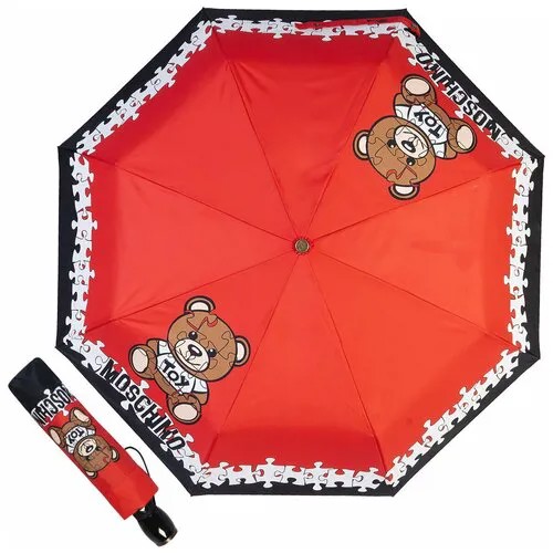 Мини-зонт MOSCHINO, красный, черный