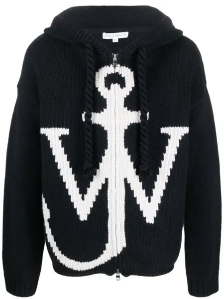 JW Anderson худи с логотипами Anchor и JW, синий