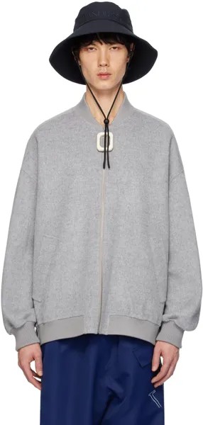 Серый объемный бомбер Jw Anderson, цвет Grey melange