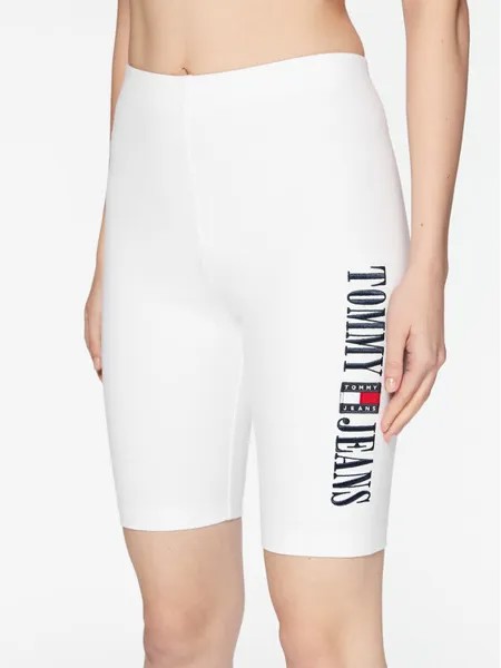 Байкерские шорты узкого кроя Tommy Jeans, белый