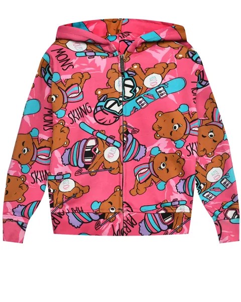 Куртка спортивная с мишками на сноубордах, фуксия Mousse kids