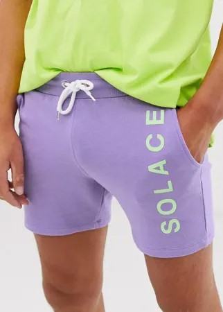Сиреневые шорты скинни с принтом ASOS DESIGN-Фиолетовый