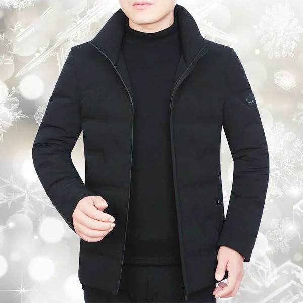 Зимнее пальто, Мужская Корейская куртка на белом утином пуху, Модная тонкая женская теплая парка, фонарик, YY1352
