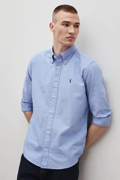 Оксфордская рубашка с длинными рукавами Next, синий