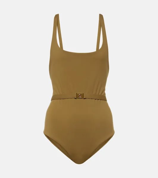 Купальник с поясом Loro Piana, зеленый