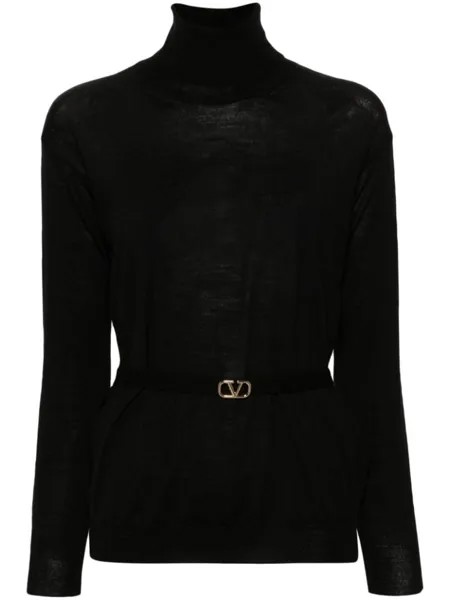 Valentino Garavani шерстяной джемпер с логотипом VLogo Signature, черный