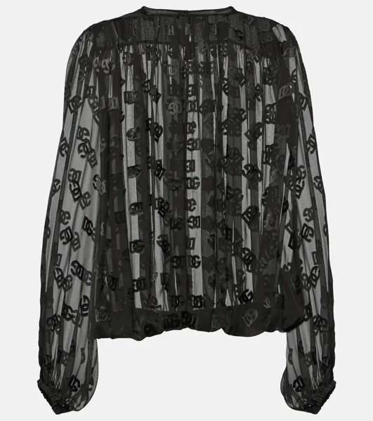 Атласная блузка dg devoré Dolce&Gabbana, черный