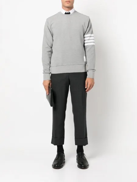 Толстовка с полосками 4-Bar Thom Browne, серый