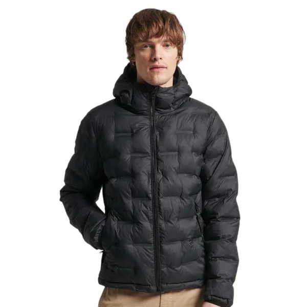 Пуховик Superdry Short Quilted, черный