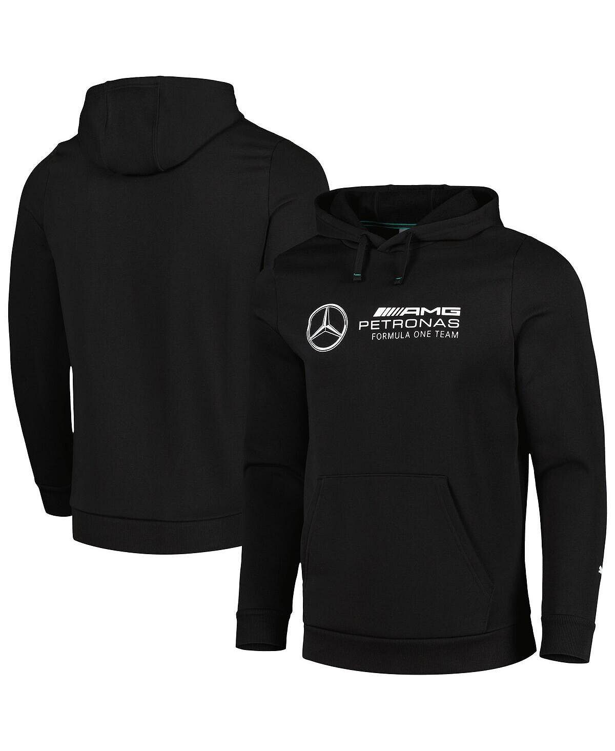 Мужской черный флисовый пуловер с капюшоном Mercedes-AMG Petronas F1 Team 2023 Puma