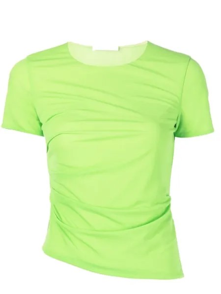 Helmut Lang футболка со сборками, зеленый